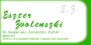 eszter zvolenszki business card